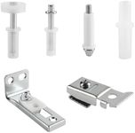 6 Pcs Bi-Fold Door Repair Kit, Bifold Door Hardware Repair Replacement Part with 3/8" Pivots, 7/8" to 1" Guide Wheel and Brackets for Accordion Barn Folding Door