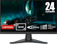Lenovo G24qe-20 | 23.8 Inch QHD Gaming Monitor | 2560 x 1440 | 100Hz | 300 nits | 1ms Response Time | HDMI | DisplayPort | AMD Radeon FreeSync | Black