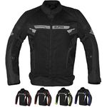 ALPHA CYCLE GEAR BREATHABLE BIKERS RIDING PROTECTION MOTORCYCLE JACKET MESH CE ARMORED (BLACK WIND, SMALL)