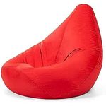 Bean Bag Bazaar High Back Recliner Chair, Red, 87cm x 65cm, Large Living Room Gaming Bean Bags, Water Resistant Outdoor Lounger Beanbag