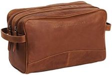 Chesterfield Brand Toiletry Bag STEFAN | Made Of Leather | Large Cosmetics Case For Men And Women For Travel, Cognac