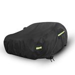 Morhept Car Cover for Snow Waterproof All Weather Covers for Automobiles, Outdoor Indoor Full Exterior Sedan Covers Black(Suggest Car Length from 186"-193")