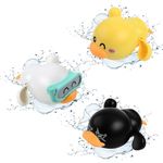 Kidow Toys Baby Bath Toys Mega Pack 3-piece Bath Toy Set, Comprehensive Baby Bath Toy No Mould Bath Toys & Kids Bath Collection, Educational & Fun, Ideal For Gift (Wind Up Duck Bath Time Toy)