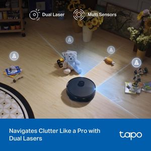 Tapo RV50 Pro Omni Robot Vacuum Cleaner with Mop – 15000Pa Suction, All-in-One Dock, Dual-Laser, Alexa