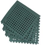 Actiasmat Garden Safety Floor Mats – Interlocking EVA Foam Tiles | Green Outdoor Anti-Fatigue Matting with Drainage Holes (64 Sq. Ft)