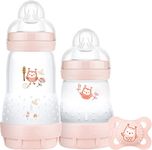 MAM Easy Start Colours of Nature Starter Self Sterilising Anti Colic Starter Set (Owls), Non-Shiny Matt Finish Newborn Bottle Set and Soother, Newborn Essentials