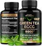 Green Tea Extract Capsules 8000 mg - with Green Coffee Beans & Apple Cider Vinegar - Energy & Metabolism Support - Green Tea Supplement 50% EGCG - 20:1 Natural Extract - for Men & Women - 120 Capsules