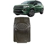 Kingsway Heavy Duty PVC Rubber Car Tray Floor Foot Mats Universal Fit for Jeep Compass, Model Year : 2021 Onwards, Color : Smoke, Complete Set of 5 Pieces