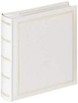 walther Design Photo Album White 200 Photos 10 x 15 cm Memo Slip-in Album Imitation Leather with Embossing, Monza ME-138-W