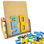 Youngineers Stacking Numbers Math Toy, Learn Basic Addition, Subtraction and Multiplication, Ages 4-7, Fun Wooden Learning Educational Game