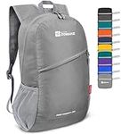 ZOMAKE Lightweight Packable Backpack 20L - Foldable Backpack Leger Sac à Dos Light Daypack Water-Resistant Small Packable Bag Collapsible Hiking Backpack for Travel(Silver grey)