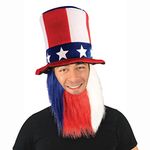 Forum Novelties Patriotic Top Hat with Attached Beard