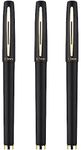 Ballpoint Pen Black Gel Ink Rollerball Pens 0.5mm 0.7mm 1.0mm Point for School Office Business - Pack of 3