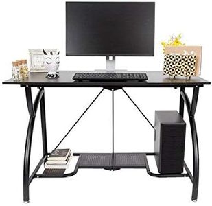Origami 2-Pack Folding Table Desk, Portable Office Furniture with Rolling Wheels, Black