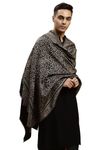 tweedle Men’s Ambi Design Black Acrylic Shawl/Stole for Mild Winters with Zari Work (40 x 80 Inches)