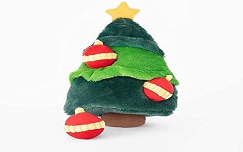 ZippyPaws Burrow Christmas Dog Toy - Plush Squeaky Holiday Dog Gifts for Small & Medium Puppy Dogs, Interactive Hide & Seek Stocking Stuffers for Pets - Christmas Tree & Ornaments