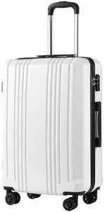 Coolife Luggage Suitcase PC+ABS with TSA Lock Spinner Carry on Hardshell Lightweight 20in 24in 28in(white, L(28IN))