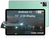 DOOGEE T30 Pro 11 Inch Tablet, 15GB+ROM 256GB (TF 2TB), 2.5K, 20MP/8MP Camera, Android 13, 4G-LTE, 2.4GHz&5GHz Wi-Fi Tablet, Face unlocking & Bluetooth 5.2, 8580mAh 33W Fast charging, Green