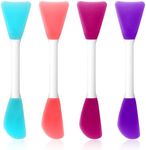 Silicone Face Mask Applicator, 4 PCS Double-End Mask Brushes for Facial Mud Mixing Spatula Soft Makeup Beauty Brush Tools for Apply Skincare Cream,Lotion, Gel, Cosmetic Foundation (4 Colors)