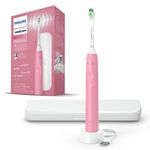 PHILIPS Sonicare Electric Toothbrush with DiamondClean Brush Head, Phillips Sonicare Rechargeable Toothbrush with Pressure Sensor, Travel Case, Sonic Electronic Toothbrush (Pink)