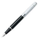 Sheaffer 300 - Refillable fountain pen, medium nib, glossy black, chrome cap and appointments