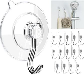 GLUIT Suction Cup Hooks for Kitchen, Shower - Window Cups with Hook Heavy Duty Wall Bathroom Glass Strong 3 lbs Medium 14 Pack