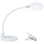 Brightech LightView Pro Flex 2 in 1 Magnifying Desk Lamp, 1.75x Light Magnifier, Adjustable Magnifying Glass with Light for Crafts, Reading, Close Work