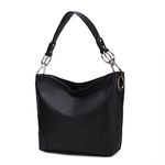 MKF Collection Hobo Purses for Women,Vegan Leather Handbag Slouchy Womens Shoulder bag – Fashion Top Handle Pocketbook, Emily Black