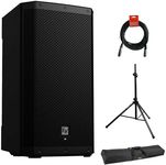 Electro-Voice ZLX-12P-G2 12"" 2-Way 1000W Bluetooth-Enabled Powered Loudspeaker (Black) Bundle with Auray SS-4420 Steel Speaker Stand, Auray Speaker Stand Bag 51"" and XLR Cable, 12-Inches