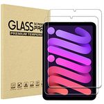 ProCase 2 Pack Screen Protector for 8.3" iPad Mini A17 Pro 2024 & Mini 6th 2021, Tempered Glass Film Guard for iPad Mini 7 6 A2567 A2568 A2570 -Clear