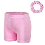 XFGIRLS Girls Sparkle Ballet Dance Tumbling Athletic Shorts Gymnastics Shorts for Girls Pink 6A