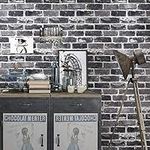 10 Meters Peel & Stick Brick Wallpaper, Grey Brick Pre-Pasted Wallpaper, Self-Adhesive Kitchen Wallpaper, Vinyl Wallpaper For Home Decoration, 10 Meters x 44cm