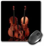 3dRose String Instruments Violin, Bass & Cello Mouse Pad, 8" x 8" (mp_200920_1)