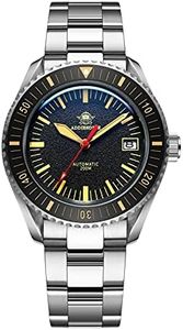 ADDIESDIVE Orologio da Uomo Meccanico Movimento Automatico con Vetro Zaffiro Antiriflesso Bombato, Nero, 168G, Bracciale