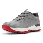 FitVille Extra Wide Golf Shoes Men Professional Outdoor Water Resistant Golf Shoes for Course with Non-Removable Spikes(Dark Grey, 10.5 X-Wide)
