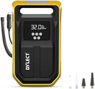 Dylect Smart Digital Tyre Inflator Pump for Cars with 22Mm Cylinder,120Watts Power,Up to 150 Psi,Digital Display,Led Light,Auto Cut-Off,Lightweight and Portable(Turbo Inflate 200),Black