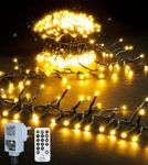 Cluster Christmas Lights Outdoor, 9m 600LEDs Christmas Tree Lights Mains Powered, Fairy Lights with 8 Modes&Timer&4 Brightness Levels&Waterproof with Remote for Garland/Party/Xmas Decorations