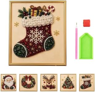 DIY Christmas Pearl Art Kit for Adults 3D Pearl Beads Art Craft, Stocking