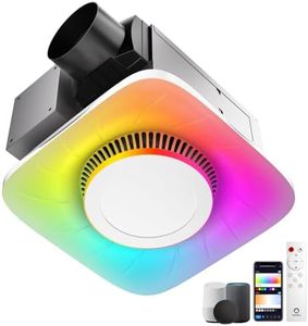 Lumary Smart Bathroom Exhaust Fan with Light, 110CFM 1.5 Sones Quiet Bathroom Vent Fan, 1000LM 2700-6500K, RGBAI Nightlight Ventilation Fan with Timer&Music Sync, Compatible with Alexa/Google