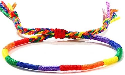 mintolex Rainbow LGBT Pride Bracelet for Lesbian Gay Bisexual Adjustable LGBTQ Pride Bracelets Handmade Braided Wristband Pride Month Friendship Bracelet Gifts for Men Women Bulk, Polycarbonate