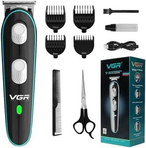 Hair Clippers For Men Kids, VGR Professional Hair Trimmers, USB Rechargeable cordless hair clippers, Low Noise Motor Mens Hair Clippers Kit 4 Guide Combs (3 6 9 12mm)