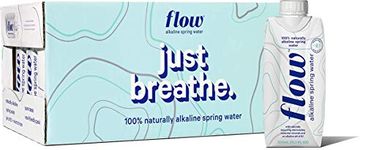 Flow Alkaline Spring Water, Organic Plain, 100% Natural Alkaline Water pH 8.1, Electrolytes + Essential Minerals, Eco-Friendly Pack, 100% Recyclable, BPA-Free, Non-GMO, Pack of 24 x 330ml