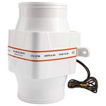 DasMarine DC12V in-Line Marine Blower 270 CFM Intake: 4" Marine Bilge Air Blower White