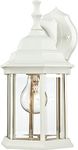 Westinghouse Lighting 6783400 One-Light Exterior Wall Lantern, Textured White Finish on Cast Aluminum with Clear Beveled Glass Panels
