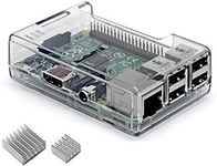 Raspberry Pi 3 b+ Case, iUniker Raspberry Pi 3 Model B+ Transparent Case with Raspberry Pi Heatsink for Raspberry Pi 3B+, 3B - Access to all ports (Clear)