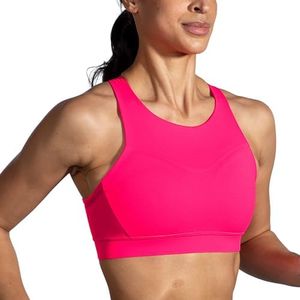 Brooks Women's 3 Pocket Sports Bra for Running, Workouts & Sports, Hyper Pink, 32DD