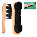 Pool Table Brush Cleaner Kit, 2Pcs Billiard Special Table Brush, Pure Solid Wood Pool Table Rail Brush, Nylon Bristle, Snooker Table Supplies Accessories, 11.8/10.5 inches