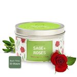 MAGNIFICENT 101 SAGE + Roses Aromatherapy Candle for House Energy Cleansing, Banishes Negative Energy I Purification and Chakra Healing - Natural Soy Wax Tin Candle for Aromatherapy 6oz