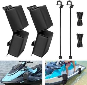 MDSTOP PWC Fender Bumper, Boat Fender Bumper with Two Elastic Cords, Two Boat Dock Rope, for Jet Ski Dock Fenders Boat Bumpers, 14x6x3.2inch (Black, 14x6x3.2inch)