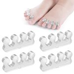 Sibba 4 Pcs Gel Toe Separator, Toe Separators Spacers Pedicure, Repeatable Washable Toenail Dividers for Men and Women, Gel Nail Polish Toe Spacers Application for Pedicure Manicure Nail Art